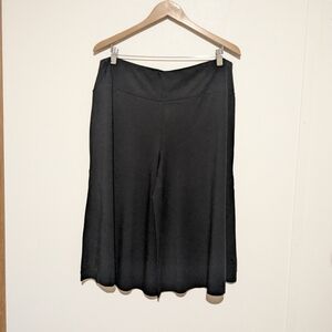 Nwt Grace Elements Black Knit Wide Leg Short Culottes Split Skirt